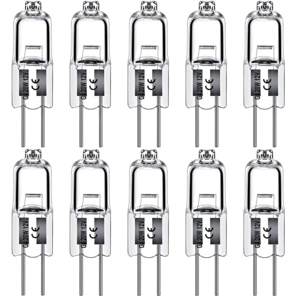 G4 Halogenlampor 10W 12V Varmvit, 20-pack
