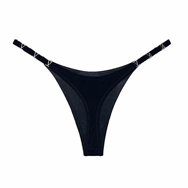 3-pack G-string trosor för kvinnor bomullsunderkläder stretch T-back trosor låg midja hipster underkläder sexig S-XL - perfekt 3-pack svart 3pc black XL