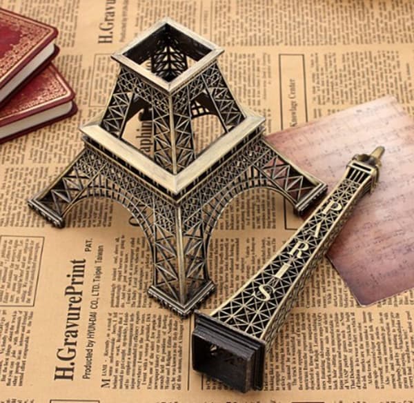 Brons Tone Paris Eiffeltårn Statue Vintage-FY-