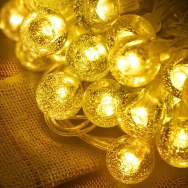 XMTECH 30m 240 LED Pallo Valosarja - Lämmin valkoinen 8 tilalla IP44-pistoke virtajohto - joulujuhliin-MP