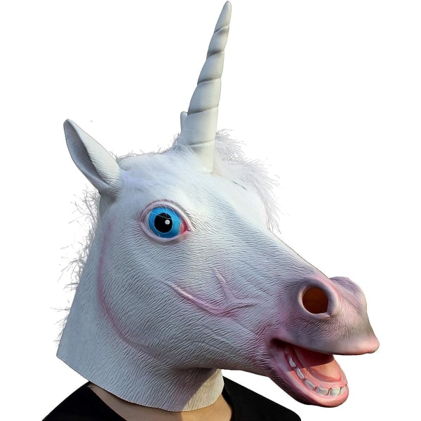 Halloween Kostym Party Djurhuvud Latex Mask Unicorn Mask