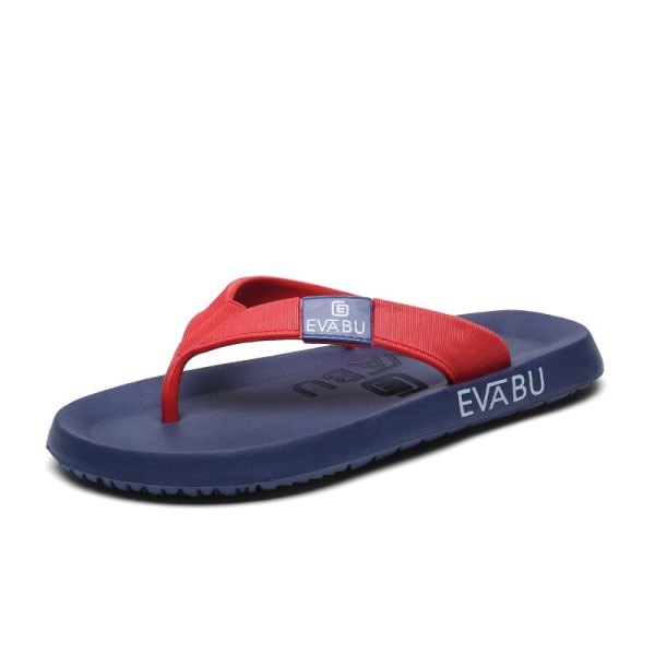 Kesä Gentleman Canvas Fiskbensbälte Halkfri Strandskor med mjuk botten EVA Liesiputki Hem Opiskelijalukukausi Herr Flip-flops Blue CN size 42