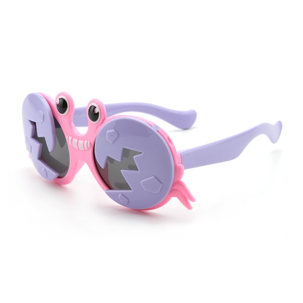 Kids Crab Shape Solglasögon Shades Beach Summer Uv Solbeskyttelse Pink framed light purple legs