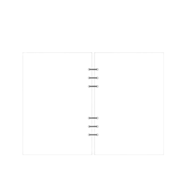 A6 blankt påfyllningspapper för 6-håls pärm anteckningsbok 45-ar Vit