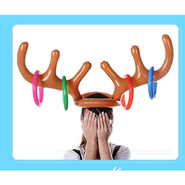Julkalasspel för att kasta hornringsspel Julfest oppblåsbart renhornsspel 3 $ set oppblåsbara renhornsspel