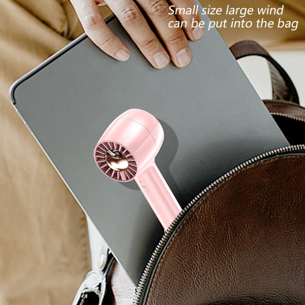 Håndholder elektrisk fläkt USB oppladingsbart batteri pink