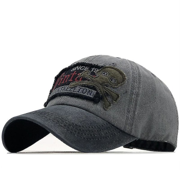 Bone Men Baseball Cap Dam Snapback Keps Hattar För Män Trucker Vintage Broderi Casquette Dad Baseball Hat Cap（grå）