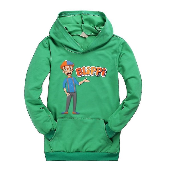 Barns Blippi Huvtröja Höst Långärmad tröja för barn Green 150cm