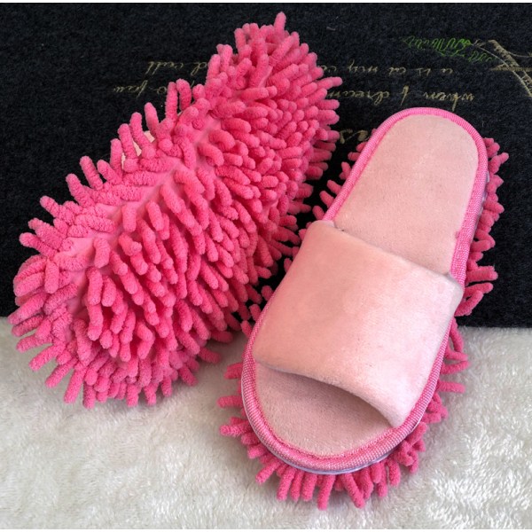 Lata moppning och svepande tofflor för hemmoppning av trägolvetofflor set (rosa)