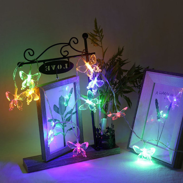 1,2 m / 3,9 fot 10 LED Sommerfugl Fairy String Lys - Fargerik Hjem & Hage Juledekorasjon