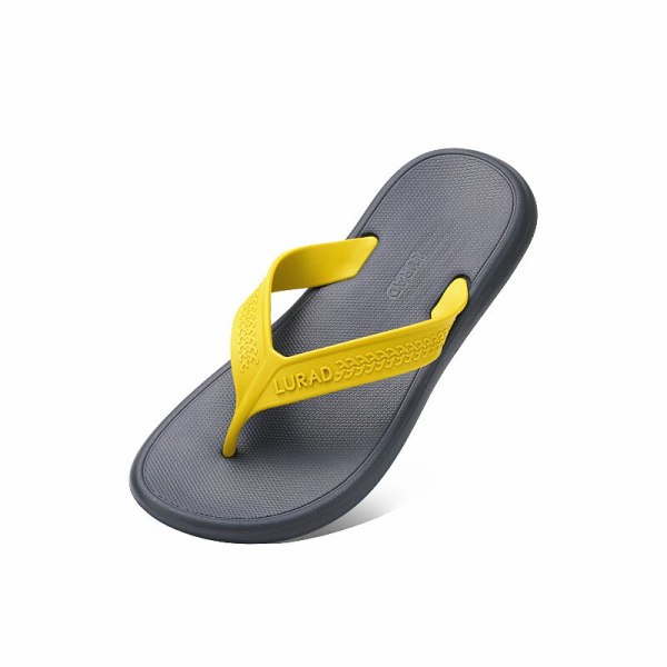 Sommarstrand utomhussportsandaler med EVA slitstarkt gummi Business Trend Street Flip Flops Män Coola hembadtofflor Yellow size 39-40.
