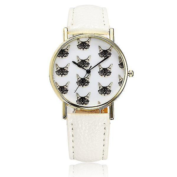 Pu Leather Band Quartz Women Wrist Watch