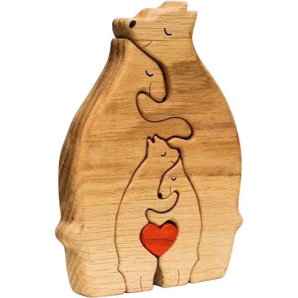 House We are One Personalized Wooden Bear Puzzle Træskulptur 4 Bears