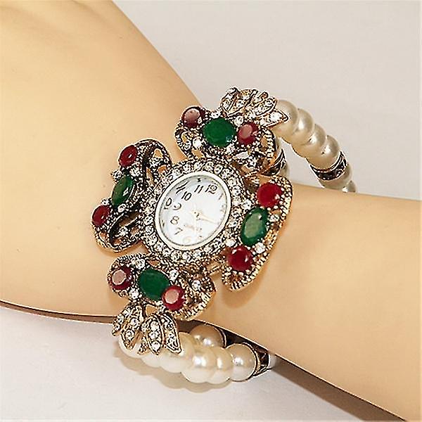 Fashion Pearl Beads Armbånd Dame Kvinder Analog