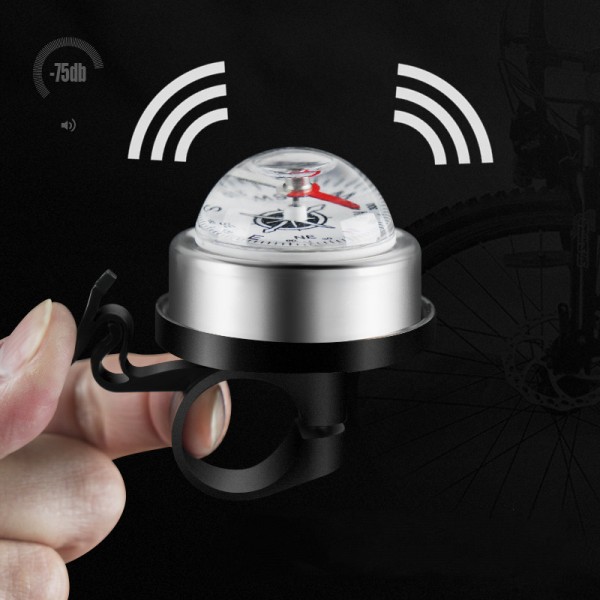 Cykeltillbehör Ring Högt ljud Mini Tummen Cykelhorn Högt Styre Bell Navigator Cykelklocka med kompass