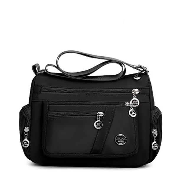 Vattentät Crossbody-handväska i nylon med enkel axel Black