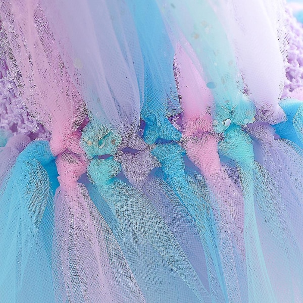 Jenter Pastell Ariel Mermaid Tutu Dress Under The Sea Theme Bursdagsgave 110-120cm