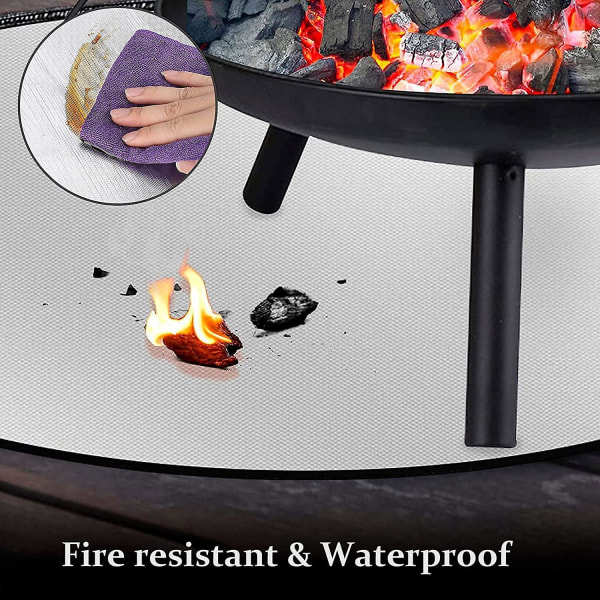 Fire Retardant Fire Pit Mat (75cm) Fire Retardant Fire Pit Mat Waterproof High Temperature Fire Pit Mat With 3 Layers For Wood Gas Charcoal Fire Pit O