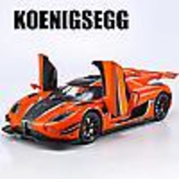 1:24 Koenigsegg One 1 One:1 Alloy Die Cast Toy Car Model Ljud Och Ljus Dra Tillbaka Barnleksak Co（Orange）
