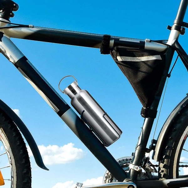 Sportvattenflaska i rostfritt stål Bulk, dubbelväggisolerad flaska med handtag och läckagesäkert lock för cyklister, löpare, vandrare 750ML