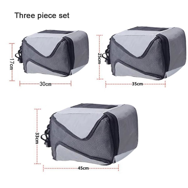 Fashion Simple Travel Storage Bag Three-piece Set Easy To Carry Clothes Storage Bag gray