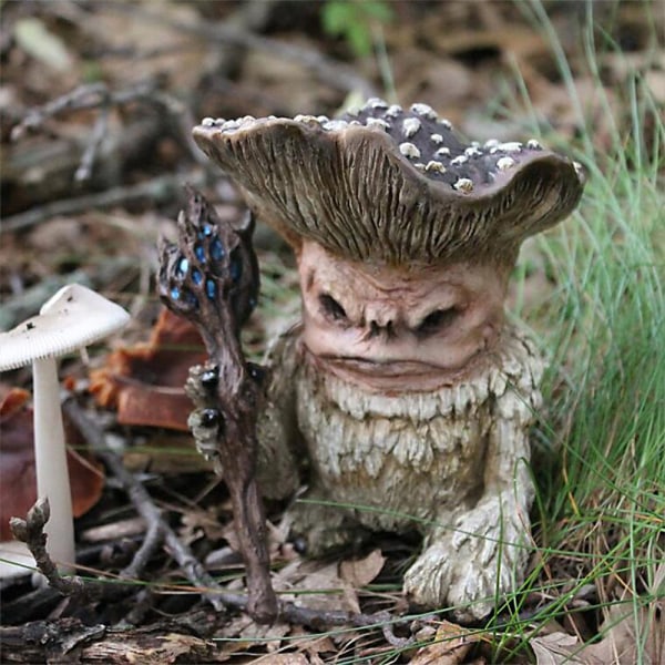 Fairy Mushroom Monster Garden Guardian Figure Yard Bordsskiva