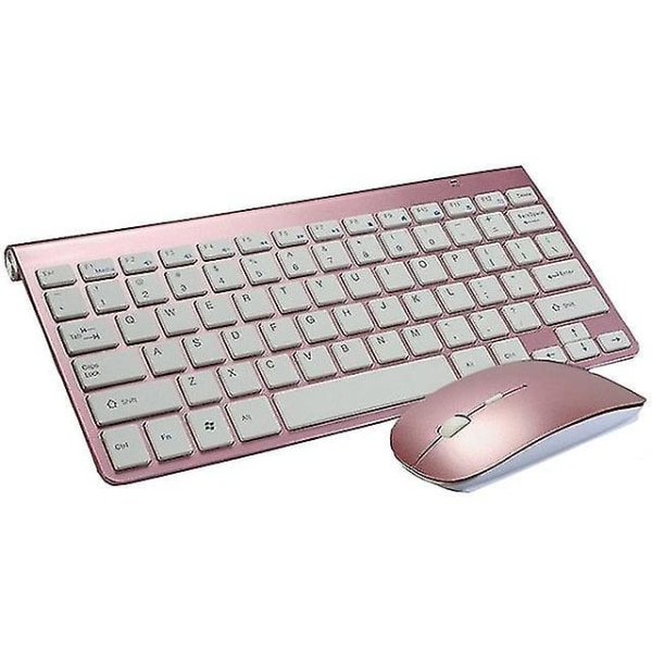 Gh 2,4g trådløst tastatur og mus bærbart minitastatur og mus kombisæt velegnet til notebook Rose Gold Mouse Set