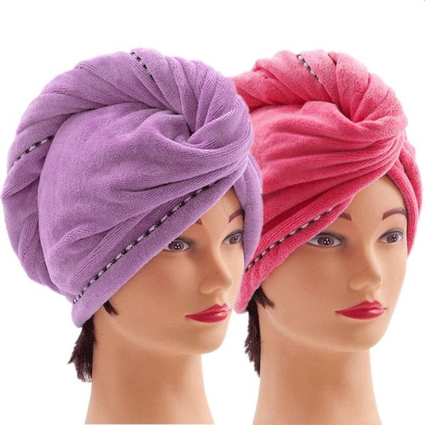 Hårhandduksinpackningar for kvinner [2-pack] Snabbtorkande anti-frizz-huvud