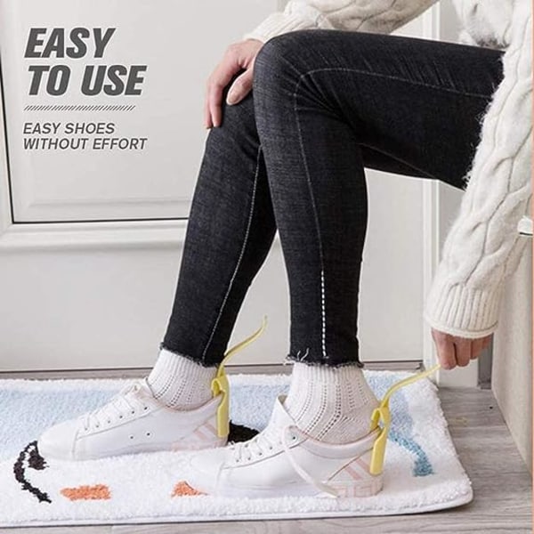 6 st Shoe Helper Portable Sock Slider - Skohorn med kort håndtag - Shoe Lifting Helper Lätt att ta av, Plast Shoehor