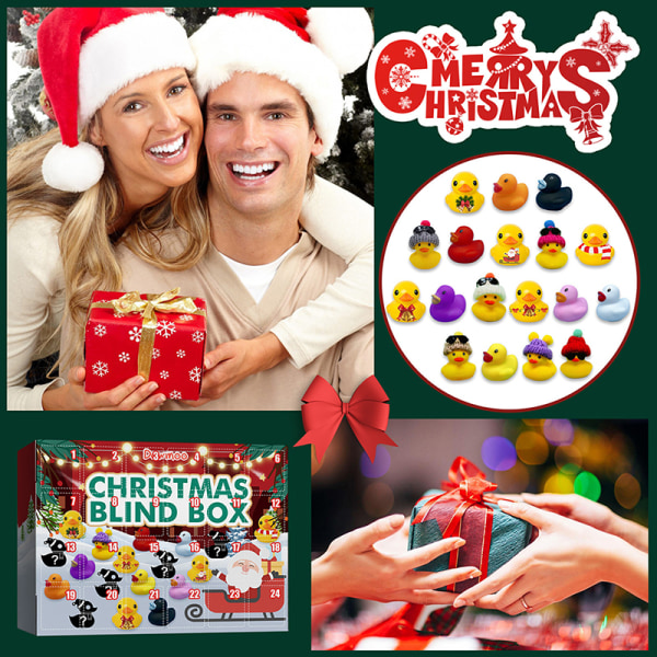 Jule-adventskalender Legetøjsæske Gummi And Dyr Børnegave 31*22.6*5cm