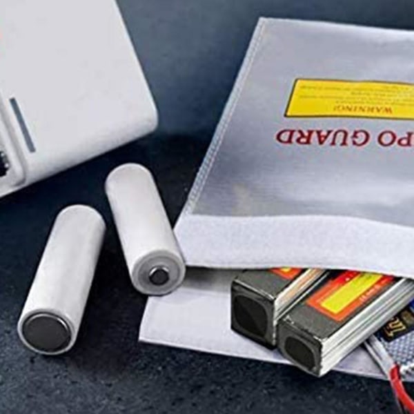 Brandsikker dokumenttaske Lithium batteri sikkerhedstaske Flybatteri Brandsikker eksplosionssikker taske 18 * 23 Cm Silver gray