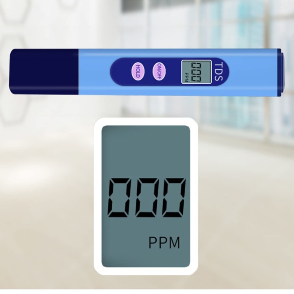 TDS-tester, vannkvalitetsmåler LCD-penn med 0-999 PPM-måleområde bærbar for akvakultursykehus, svømmebasseng