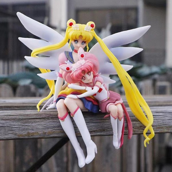Anime Sailor Moon Pvc-nukketyttö lelukakun koristelu toimintatila