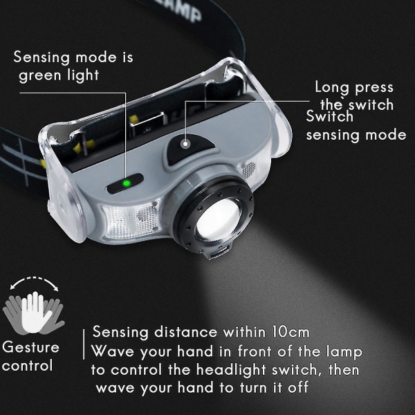 Sensor Strålkastare Kompatibel Vattentät Sensor Strålkastare USB Oppladningsbar Bright Light (flera alternativ) Beige