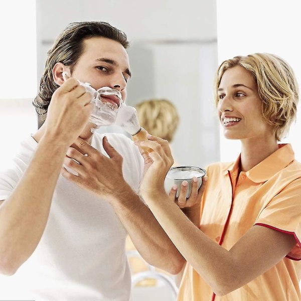 3 i 1 barberbørstesæt Barberskål og barberstativ Holder til barberbørste