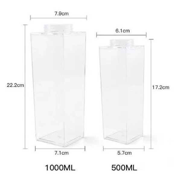 Flaskor 500ml/1000ml Mjölkkartong Flaska Transparent