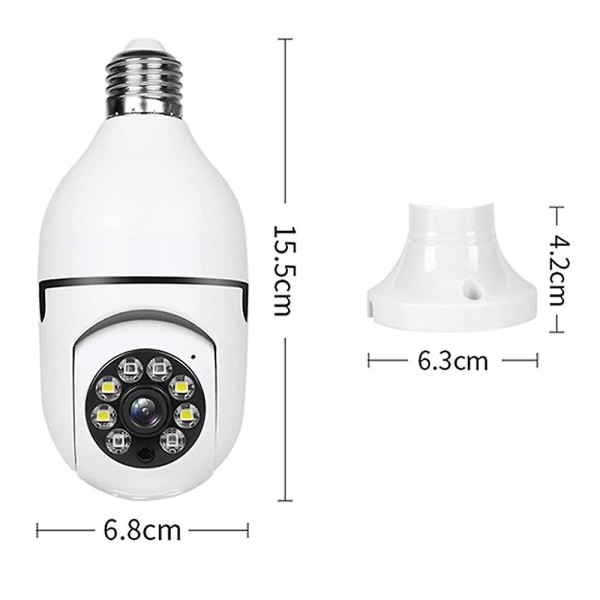 E27 Bulb Camera 1080p sikkerhetskamerasystem med 2,4 GHz wifi