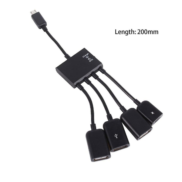 Micro USB Hub Otg Connector Spliter Power Datakabel