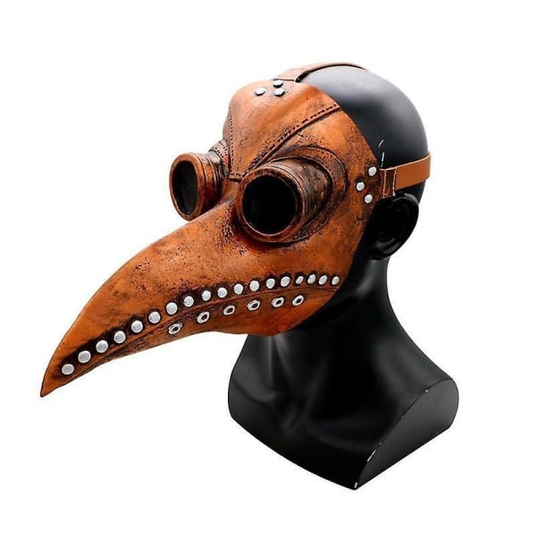Plague Doctor Mask, Halloween Bird's Beak Mask Brown