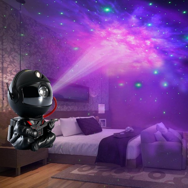 Astronaut stjärnljus, stjärnatmosfär nattljus B black