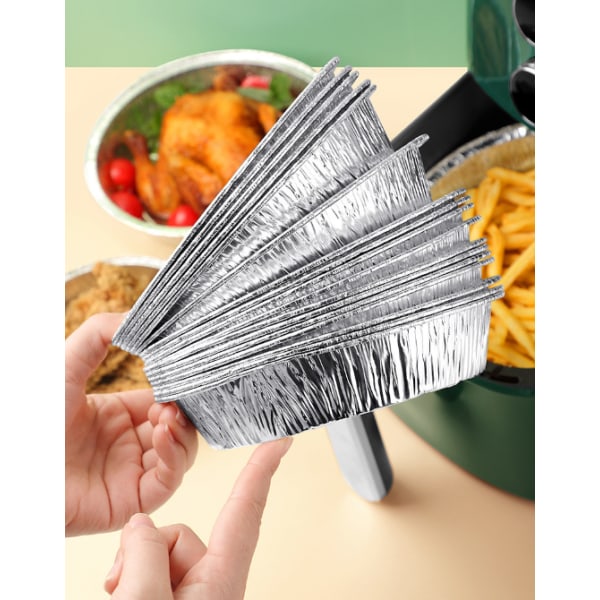 20 stykker 7 tums disponibla aluminiumtallrikar runda pajformar av aluminium for luftfritöser Matlagning Bakning Förvaring Rostning