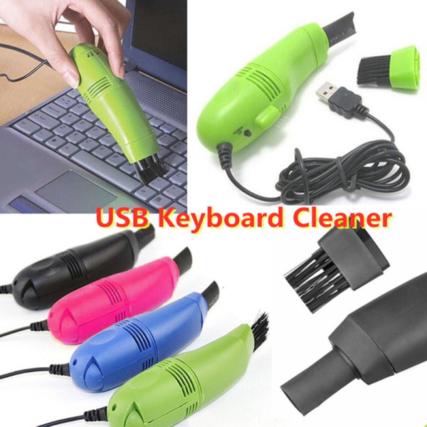 Mini Computer Støvsuger USB Keyboard Cleaner PC Bærbar computerbørste black
