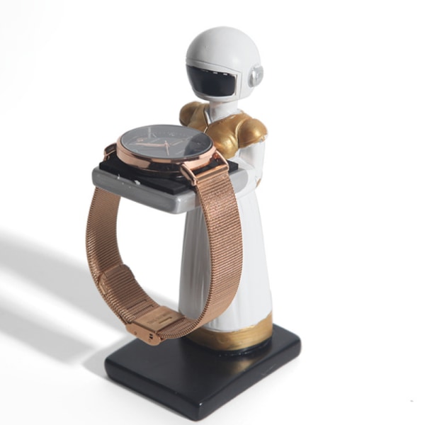 Klokke Display Stativ Astronaut Hartsfigur Modell Klokke Dekorasjon Forvaringsställ for smycken Klokke