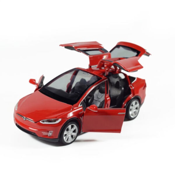 Tesla Model X 90D SUV 1:32 Modelbil Auto Diecast Legetøjskøretøj Red