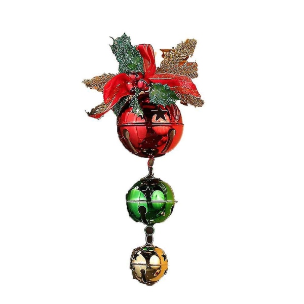 Chritsmas hængende ornamenter, jingle Bell dørhængere, juledørs hængende klokke med båndsløjfe