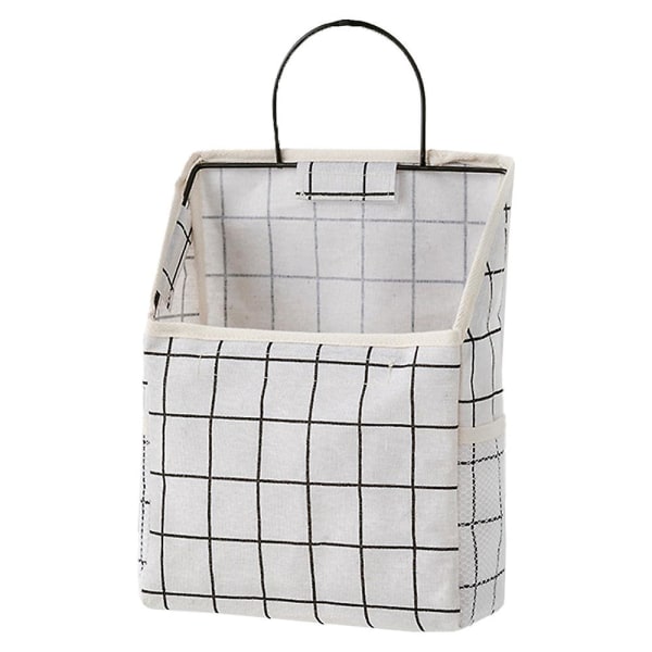 Large Multifunctional Linen Cotton Wall Hanging Storage Bag With Pockets style3