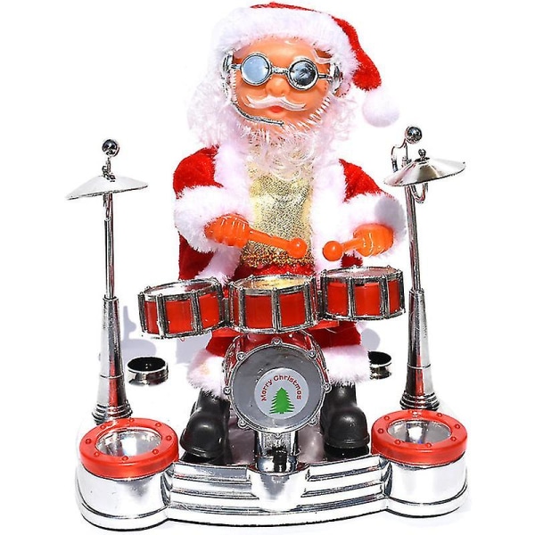 Julepynt julefest elektrisk musikband julemand julelegetøj syngende dukke gave no3595 Saxophone and stage