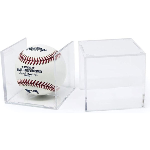 Baseball- case, UV-suojattu akryylikuutio Baseball-pidike Neliömäinen Kirkas laatikko Muistoesineet Näytön säilytys Urheilu Virallinen baseball-nimikirjoitus