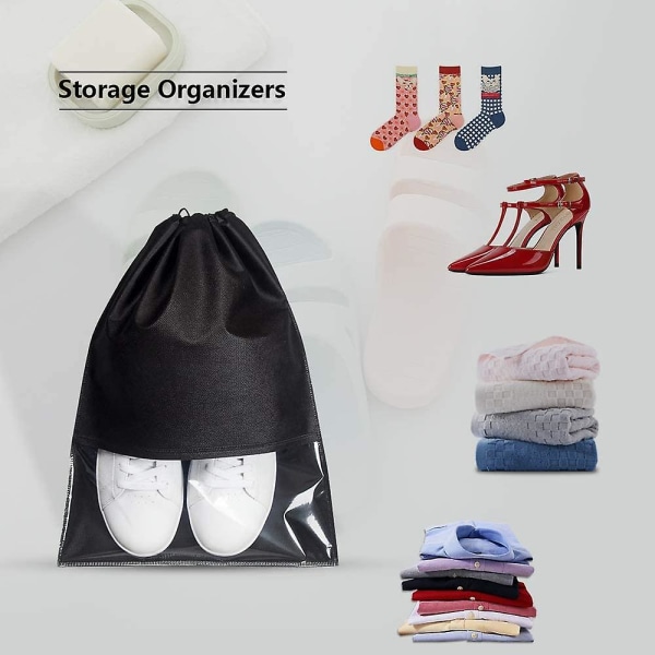 P 18 Pcs Travel Shoe Bags,portabletransparent Household Dust-proof Storage Shoe Bags,non-woven Fabric With Drawstring Sports Shoe Bags,home Shoes