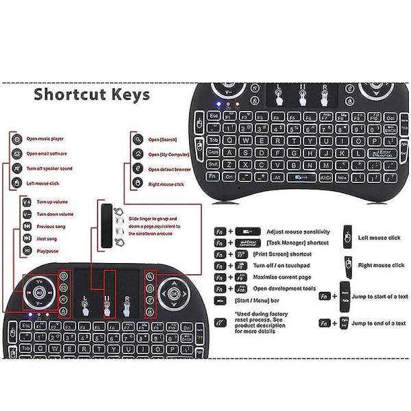 i8 Air Mouse 2,4ghz Mini Keyboard Trådløs Touchpad Air Mouse Til Android Tv Box Mini Pc